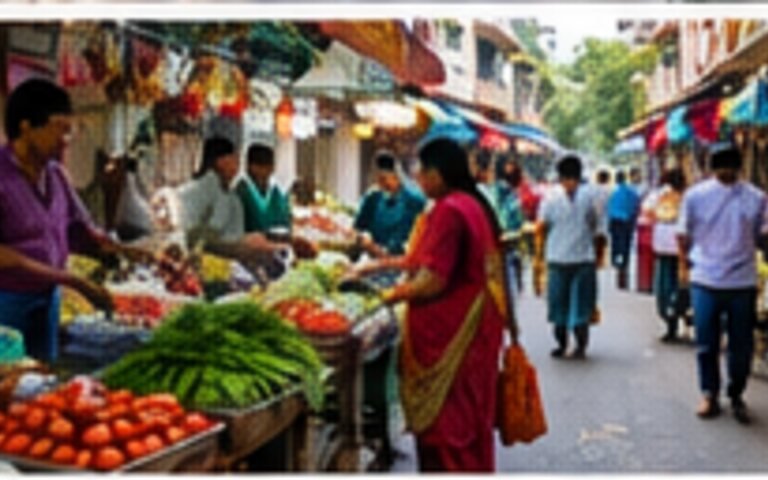 Neighbourhood produce market serving West Delhi residents