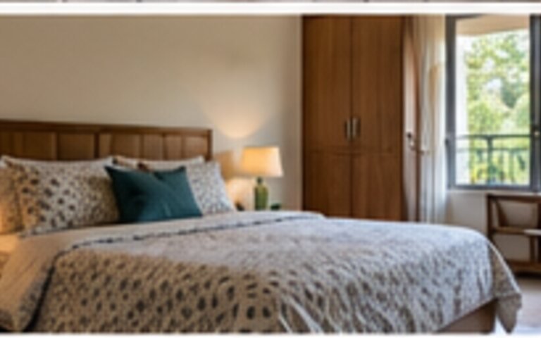 Bedroom with integrated storage and clear circulation space