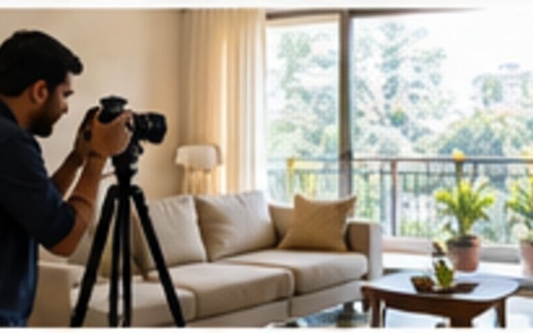Property photographer recording an accurate interior walkthrough