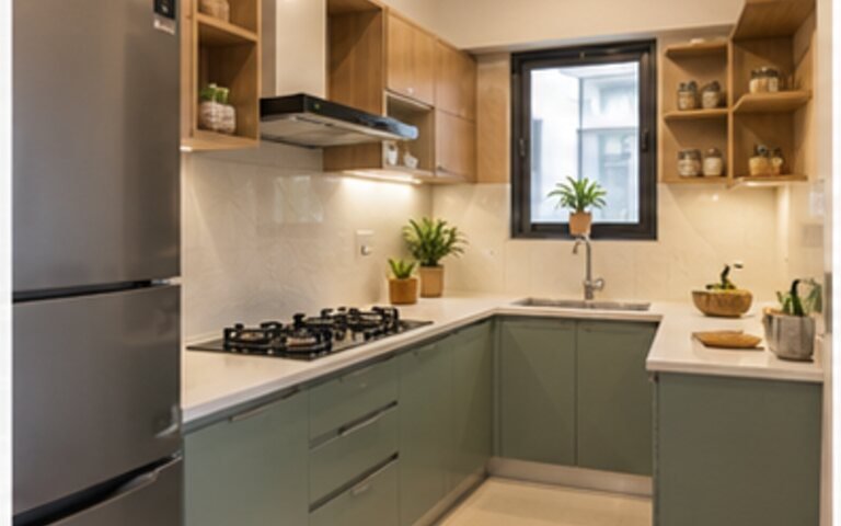 Residential kitchen with window and mechanical exhaust provision